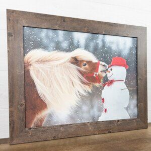 New Pony and Snowman Kisses Framed Print